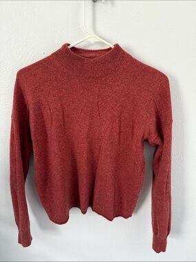 Madewell Rust Red Mock Neck Cashmere Sweater